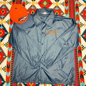 Vintage 70s 80s Goodall Coach Jacket Chalk Line Nylon Workwear Size Large